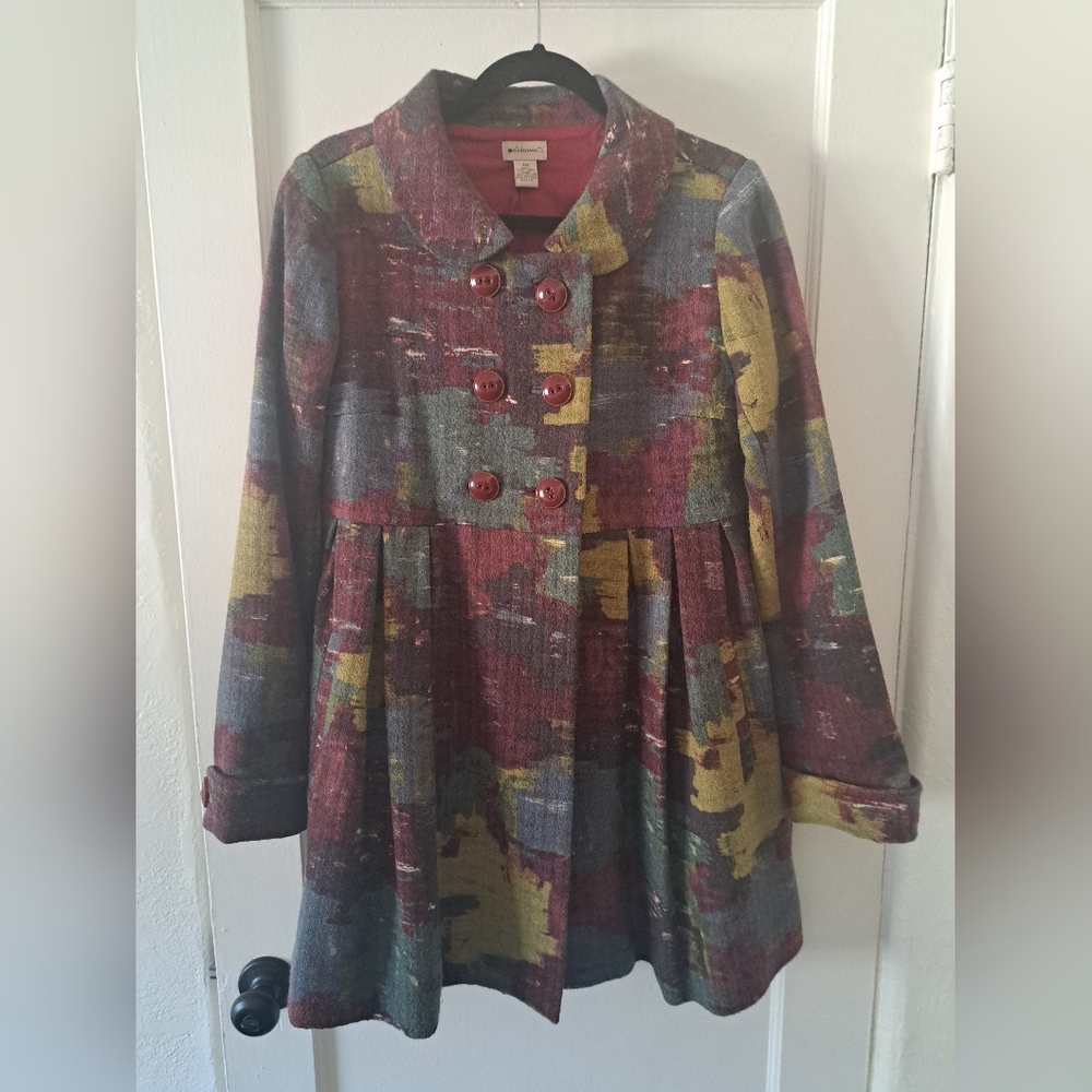 Elevenses Multicolor Double-Breasted Women's Wool Coat